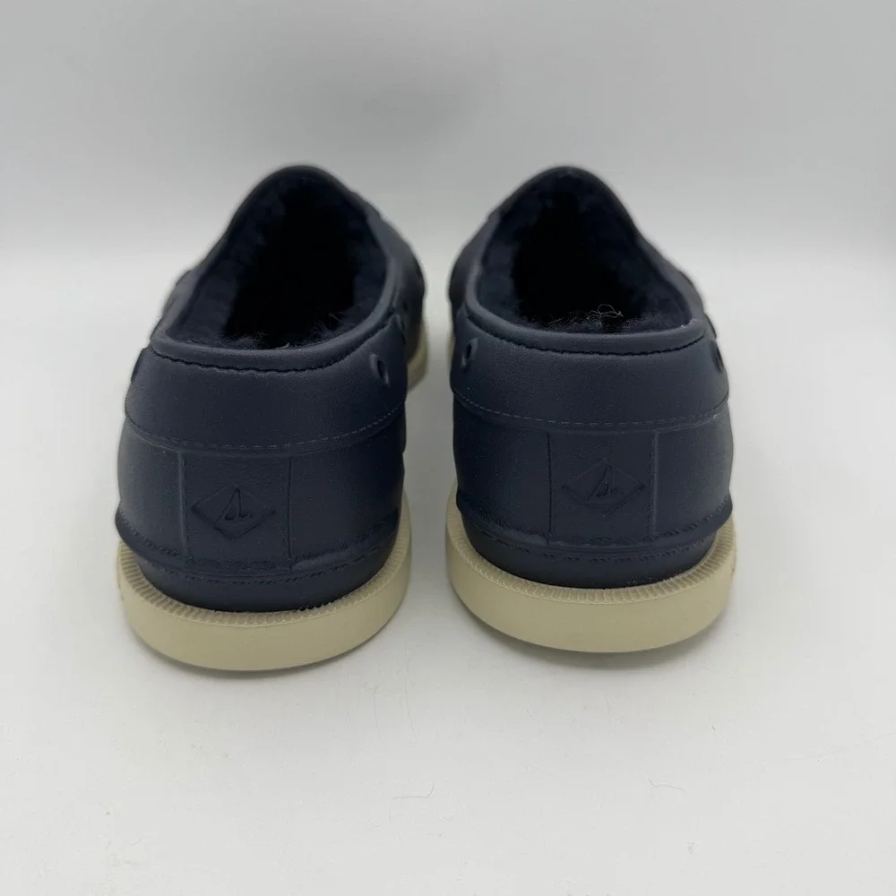 Sperry Top-Sider Float Navy Blue Faux Fur Lined Boat Shoes Mens 12 STS23886